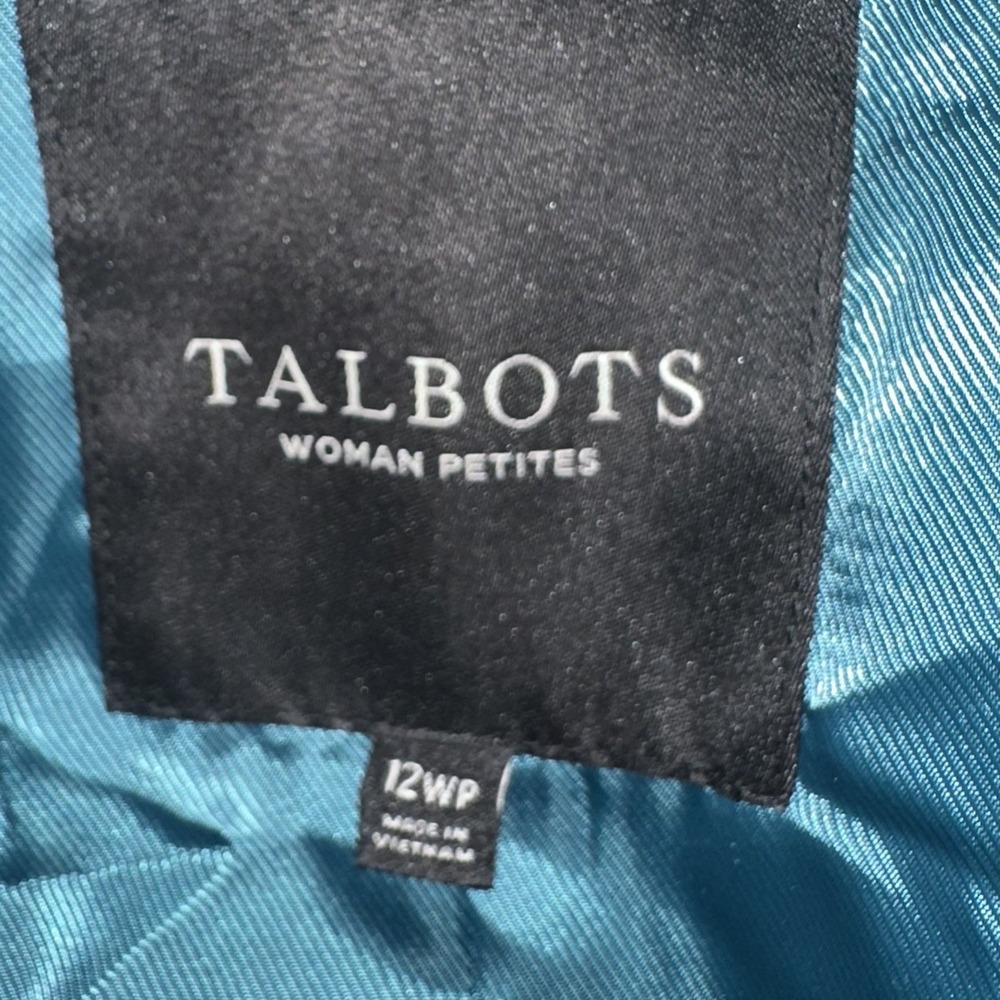 NWOT Talbots Teal Wool Blend‎ Midi Length Button Up Peacoat Women's Petite 12 - Picture 3 of 10